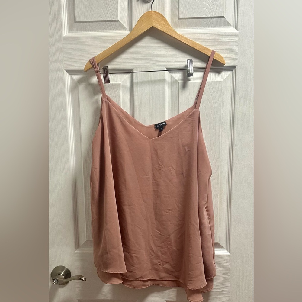 torrid Rose Blush Satin Camisole with Adjustable Straps